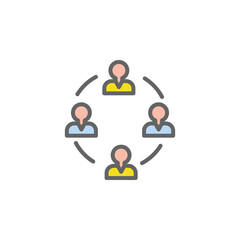 Community men outline colored icon. Elements of Business illustration line colored icon. Signs and symbols can be used for web, logo, mobile app, UI, UX