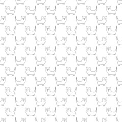 Cute cat seamless pattern. Cartoon cats background design, vector illustration