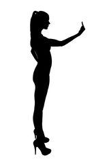 Fototapeta na wymiar Female Silhouette Showing Middle Finger