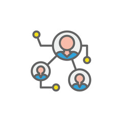 Business connection outline colored icon. Elements of Business illustration line colored icon. Signs and symbols can be used for web, logo, mobile app, UI, UX