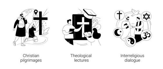 Doctrine of god abstract concept vector illustrations.