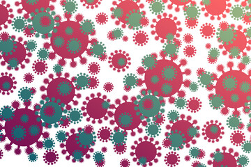 Coronavirus cells pattern on white background