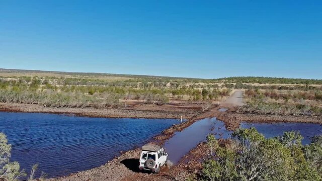 Western Australia &ndash; Pentecost river crossing with a 4WD vehicle at the Kimberley&rsquo;s on the Gibb River Road