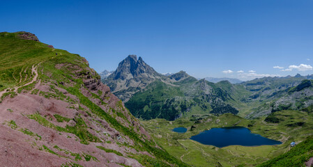 ascending Ayous peak, Ayous lakes tour, Pyrenees National Park, Pyrenees Atlantiques, France