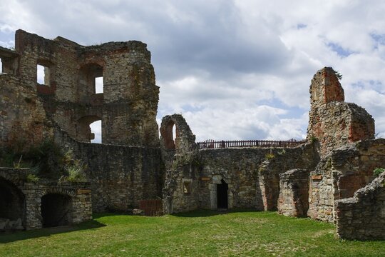 The ruins of the castle Boskovice. Upper courtyard. Highlands. Moravia. Europe.