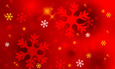 Winter background with lights and snowflakes.