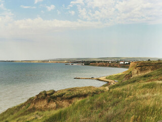 Shore of the Sea of Azov in the village of Taman, Krasnodar Region, Russia