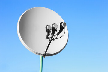 satellite dish against the sky. Close-up. Mockup