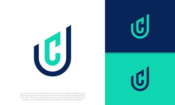 Initials UC logo design. Initial Letter Logo. Innovative high tech logo template.