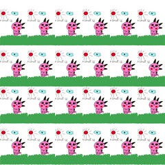 Pink dinosaur seamless pattern