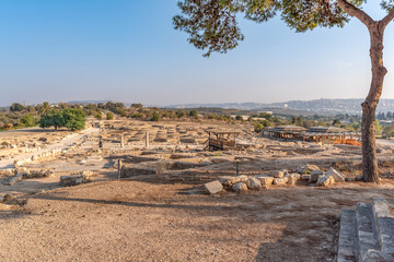 Overview of Tzipori and the Nile house at Tzipori National Park in Israel
