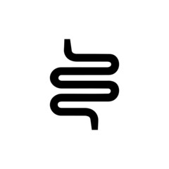 Small intestine vector flat sign icon.