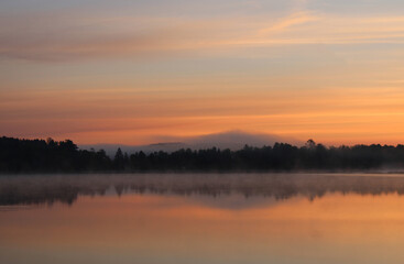 Fototapeta na wymiar Morning Mist on Lake V