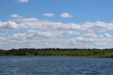 Calm Blue Minnesota Lake with Clouds