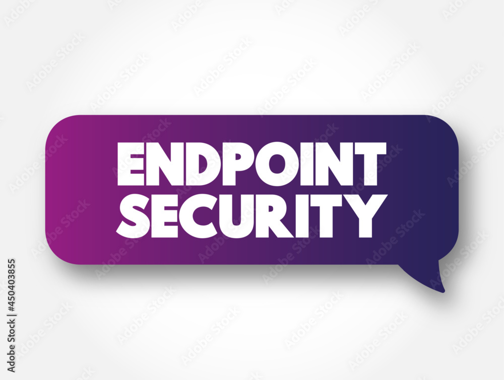 Poster endpoint security text message bubble, concept background