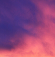 Pink and Purple Morning Sky with Clouds