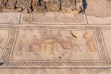 Mosaics of the Orpheus House at Tzipori National Park in Israel
