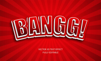3D text effect design in vector with the word bang which is fully editable
