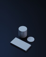 Beautiful, elegant showcase pedestal. Pink abstract 3D render podium background.