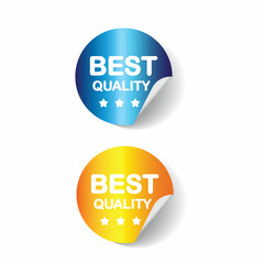 Two stickers Best Quality with rounded edges, vector.