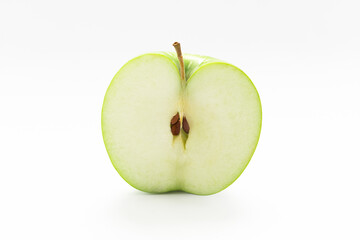 Green apple on white background
