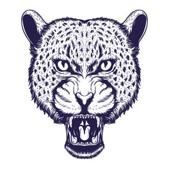 Jaguar face artwork illustration Premium Vector
