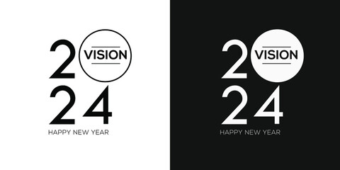 Fototapeta premium Creative (2024 Vision) text written in speech bubble ,Vector illustration.