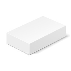 White Product Cardboard Package Box. Illustration Isolated On White Background. Mock Up Template Ready For Your Design. Vector EPS10