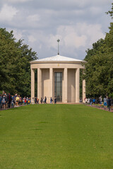 Colleville-Sur-Mer, France - 08 03 2021: Normandy American Cemetery and Memorial and the chapel