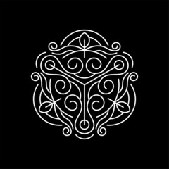 modern abstract white line logo