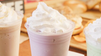 Blended drink close up