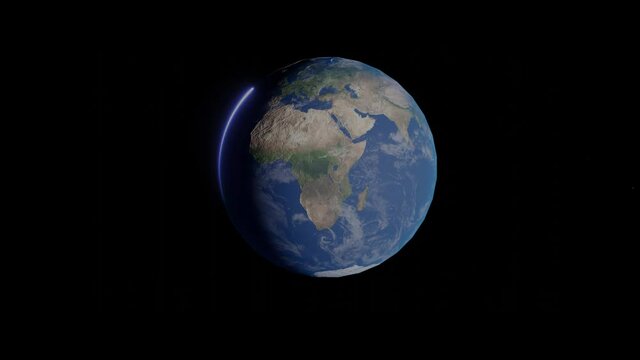 Continents American, Euro Asian African, North and South Pole view of the Earth from stellar space