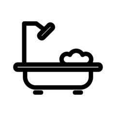 bathtub icon or logo isolated sign symbol vector illustration - high quality black style vector icons
