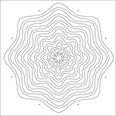 Geometric vector mandala with triangular elements. abstract ornament for wallpapers and backgrounds. Black and white pattern. 