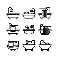 bathtub icon or logo isolated sign symbol vector illustration - high quality black style vector icons
