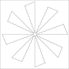 Geometric vector mandala with triangular elements. abstract ornament for wallpapers and backgrounds. Black and white pattern. 