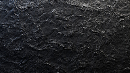 Rocky Slab Black Texture &mdash;&nbsp;An 8K 3D rendered illustration of a complex metal, rock, and stone inspired background surface texture in black. 