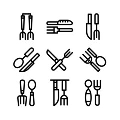 cutlery icon or logo isolated sign symbol vector illustration - high quality black style vector icons
