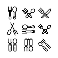 cutlery icon or logo isolated sign symbol vector illustration - high quality black style vector icons

