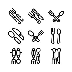 cutlery icon or logo isolated sign symbol vector illustration - high quality black style vector icons
