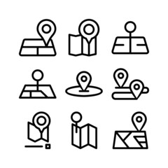 location map icon or logo isolated sign symbol vector illustration - high quality black style vector icons
