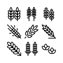 wheat ear icon or logo isolated sign symbol vector illustration - high quality black style vector icons
