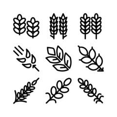 wheat ear icon or logo isolated sign symbol vector illustration - high quality black style vector icons
