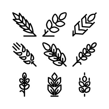 wheat ear icon or logo isolated sign symbol vector illustration - high quality black style vector icons
