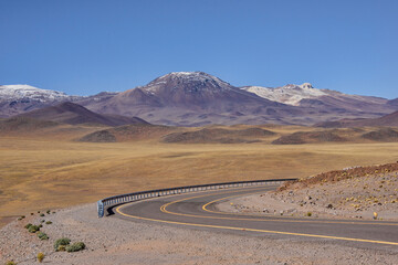 Road trip along the empty altiplano, Atacama Desert, Chile