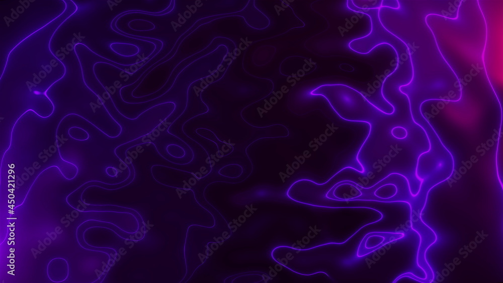 Poster vivid curves stripes 3d render with geometric blur. wavy random curvature with gradient and creative