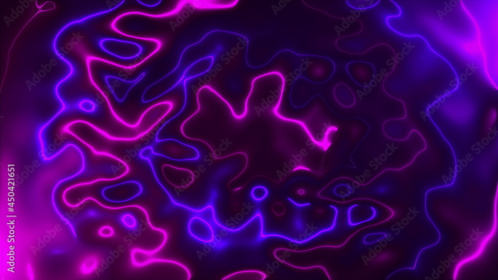 Poster vivid curves stripes 3d render with geometric blur. wavy random curvature with gradient and creative