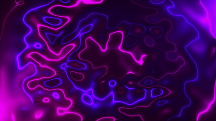 Vivid curves stripes 3d render with geometric blur. Wavy random curvature with gradient and creative lines. Diverging circular digital presentation with varying textures