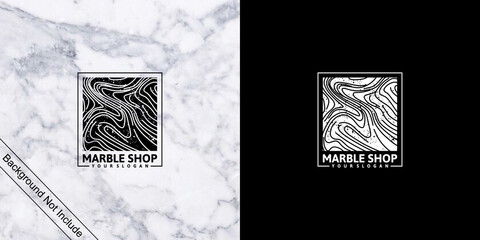 marble shop, logo inspiration with line art for shop and business