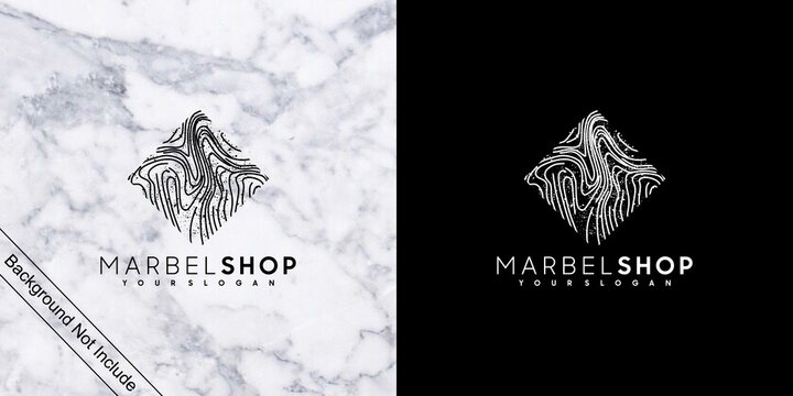 Marble Shop, Logo Inspiration With Line Art For Shop And Business